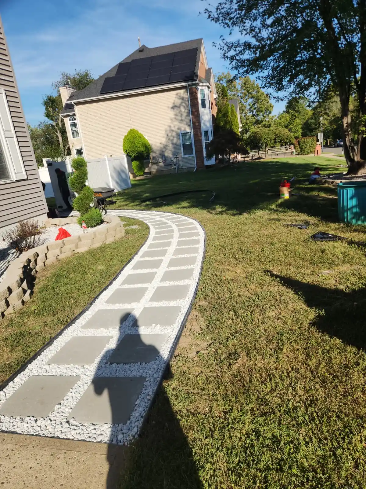 Mulch installation in a New Jersey garden bed